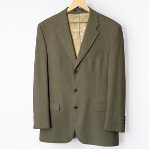 Halberstadt’s Franco Tassi Wool Blazer Mens 42L Olive Green Sport Coat Classic